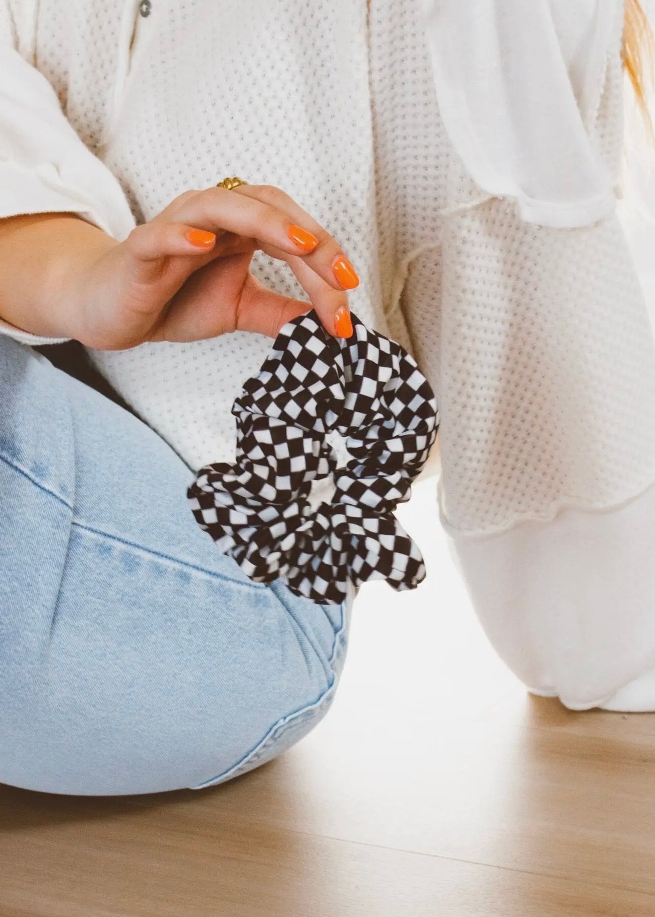 Checkerboard Overzised Scrunchie