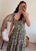 Sage Tiered Maxi Dress
