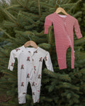 ✨PRE-ORDER | ETA 2 WEEKS✨ Bamboo Peppermint Stripe Ribbed Zip Pajamas