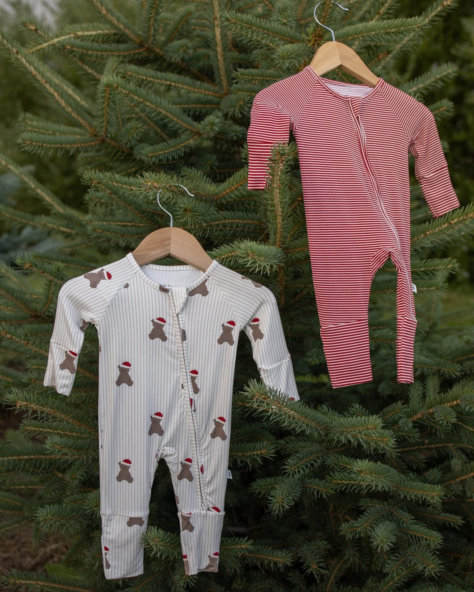 ✨PRE-ORDER | ETA 2 WEEKS✨ Bamboo Peppermint Stripe Ribbed Zip Pajamas