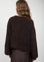 Fuzzy Knit Button Down Cardigan Sweater