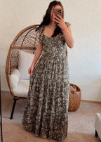 Sage Tiered Maxi Dress