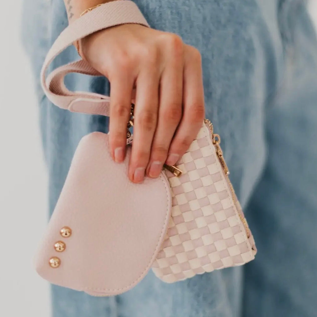 Lainey Woven Dual Pouch Wristlet