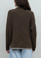 Scalloped Trim Knit Pullover