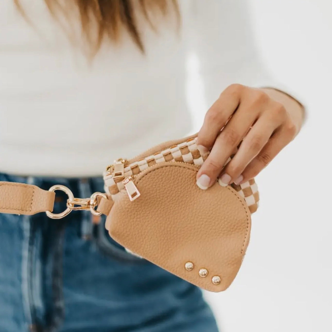 Lainey Woven Dual Pouch Wristlet