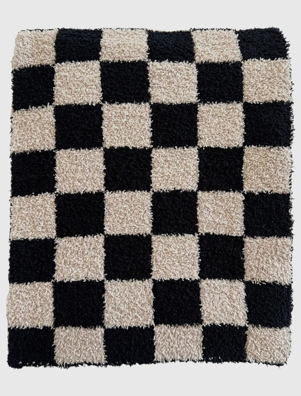 Littles Checkered Blanket (Black & Cocoa)