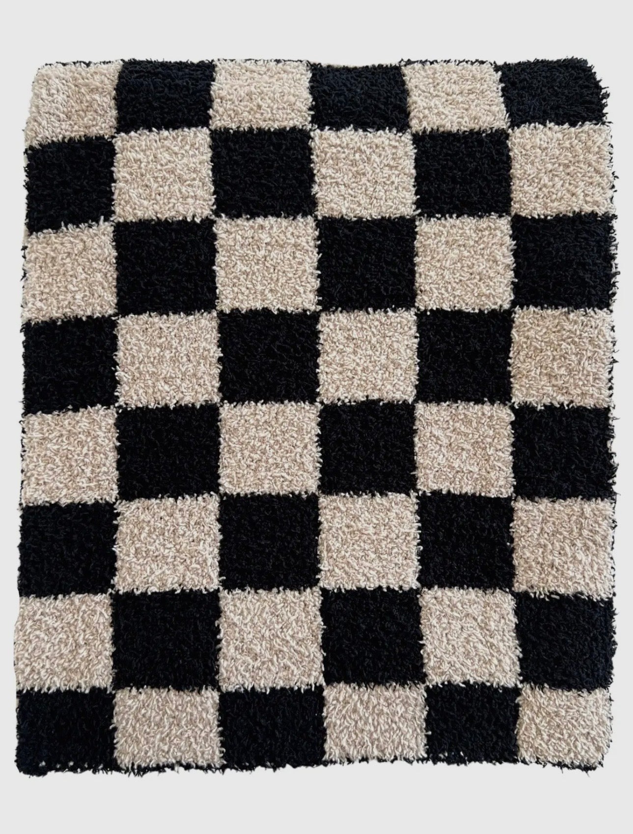 Littles Checkered Blanket (Black & Cocoa)