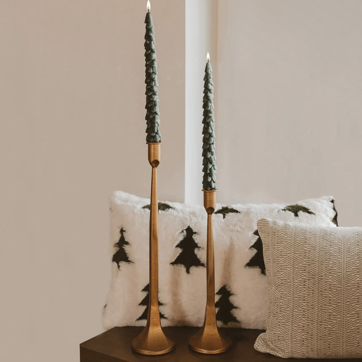 ✨PREORDER | ETA 2 WEEKS✨ Green Tree Taper Candles | Set of 2