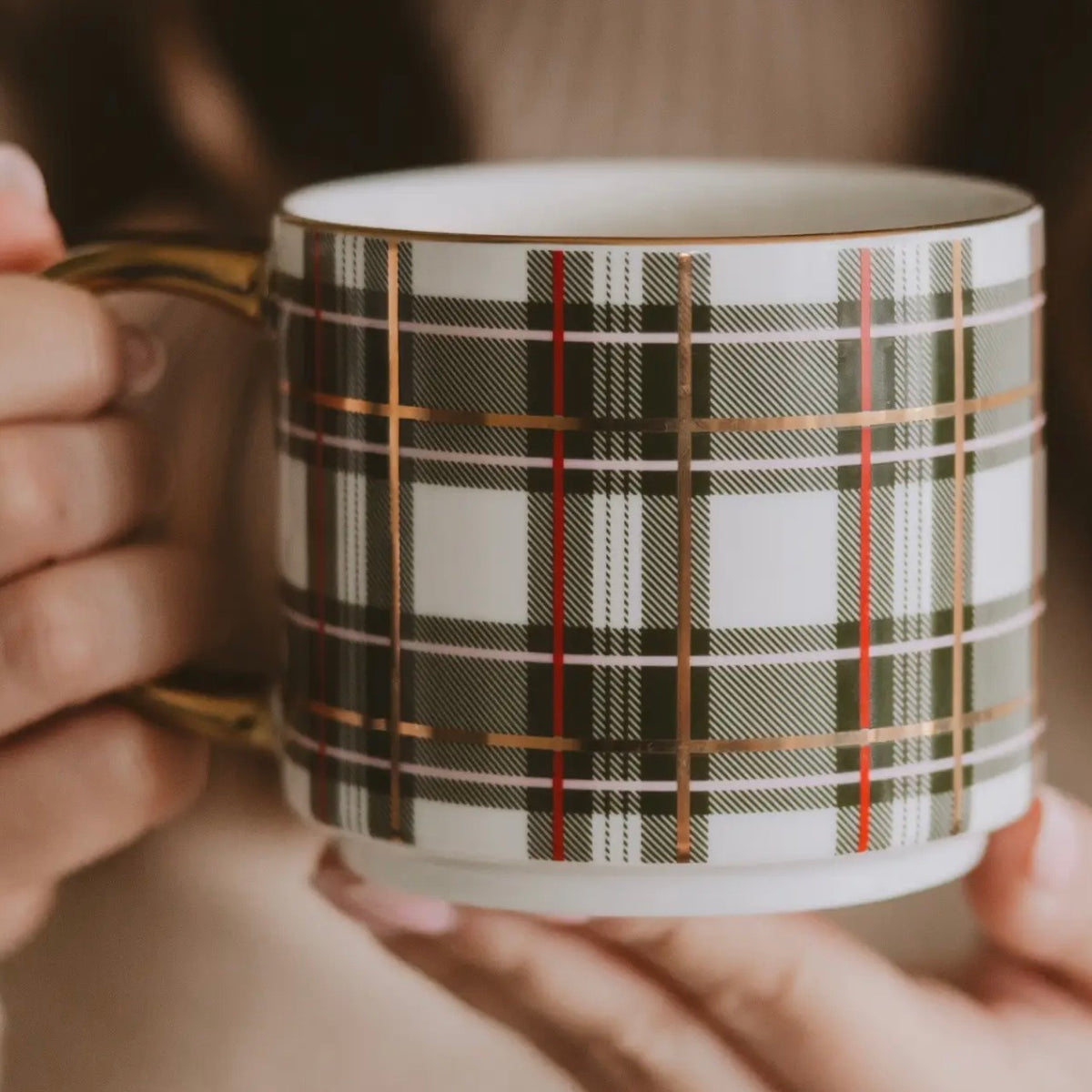 ✨PREORDER | ETA 2 WEEKS✨ Green Plaid Coffee Mug